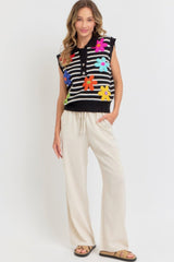 Flower Patch Stripe Knit Top | Mixtshop LLC