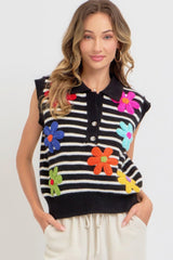 Flower Patch Stripe Knit Top | Mixtshop LLC