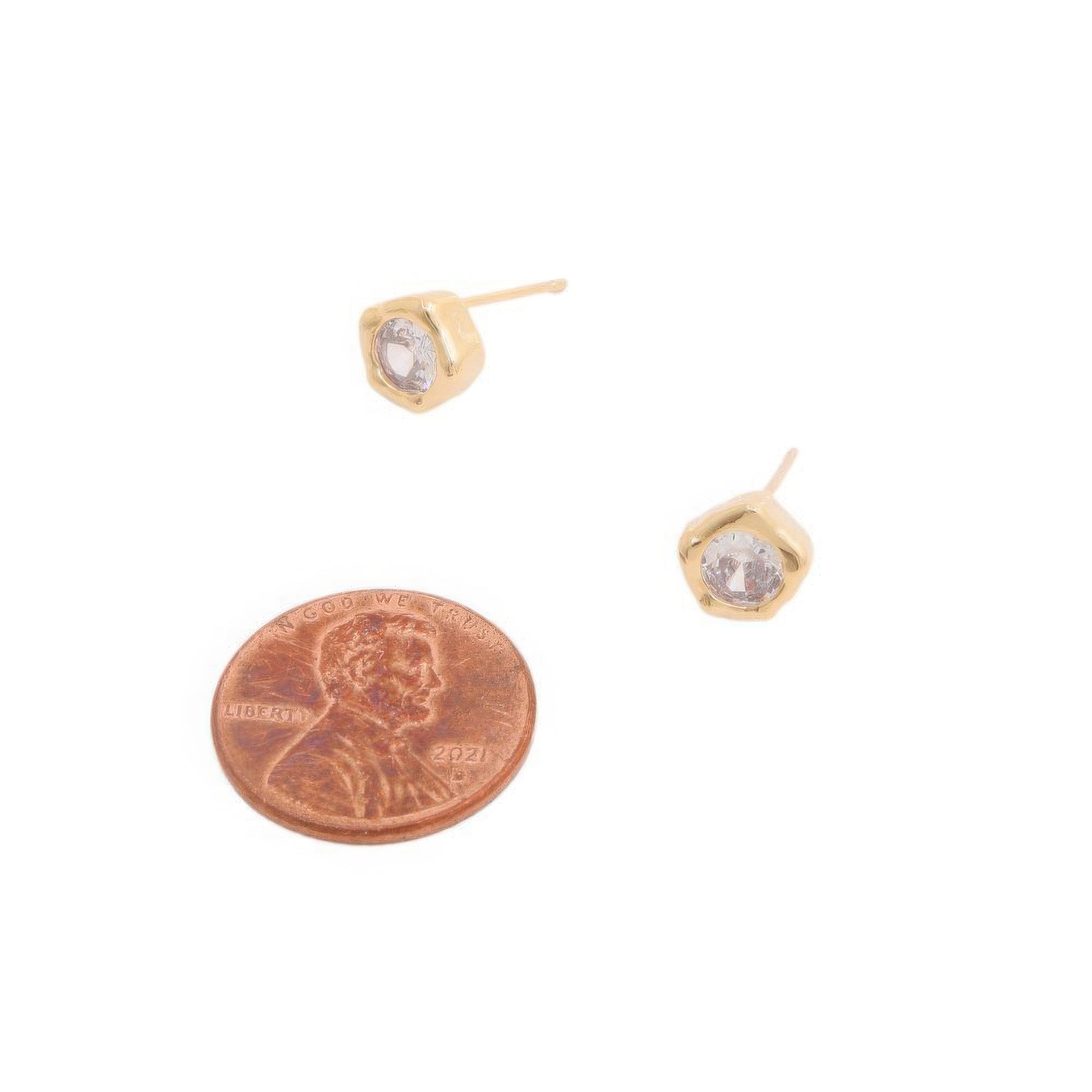 14k Gold Dipped Cz Stone Stud Earring | Mixtshop LLC