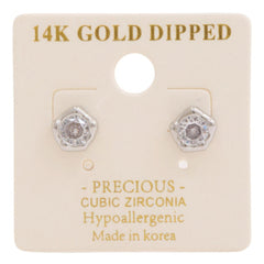 14k Gold Dipped Cz Stone Stud Earring | Mixtshop LLC