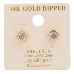 14k Gold Dipped Cz Stone Stud Earring | Mixtshop LLC