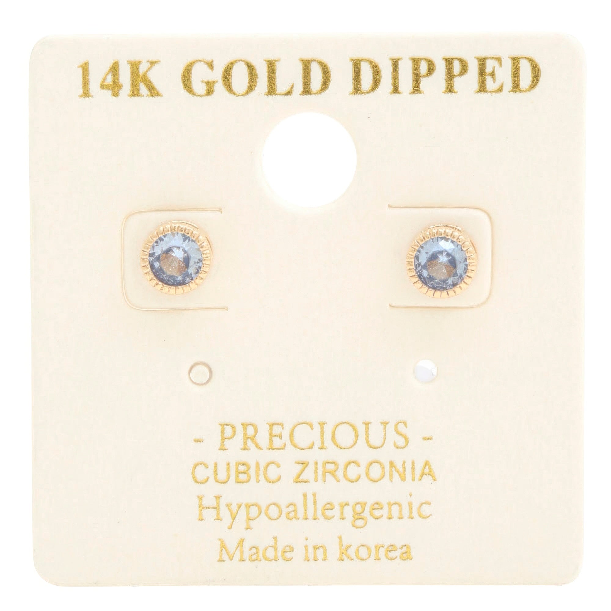 14k Gold Dipped Cz Round Earring | Mixtshop LLC