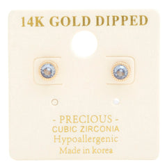 14k Gold Dipped Cz Round Earring | Mixtshop LLC