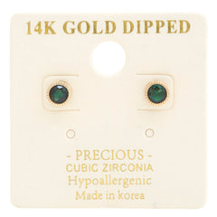 14k Gold Dipped Cz Round Earring | Mixtshop LLC