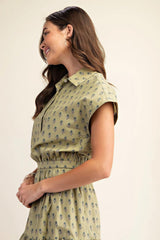 Printed drop shoulder cropped shirt | Mixtshop LLC