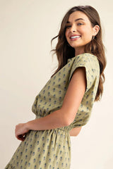 Printed drop shoulder cropped shirt | Mixtshop LLC