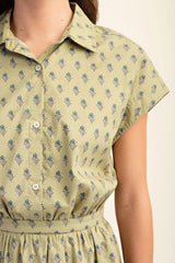 Printed drop shoulder cropped shirt | Mixtshop LLC