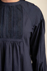 Long sleeve mini dress with lace detail | Mixtshop LLC