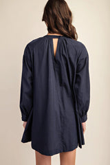 Long sleeve mini dress with lace detail | Mixtshop LLC