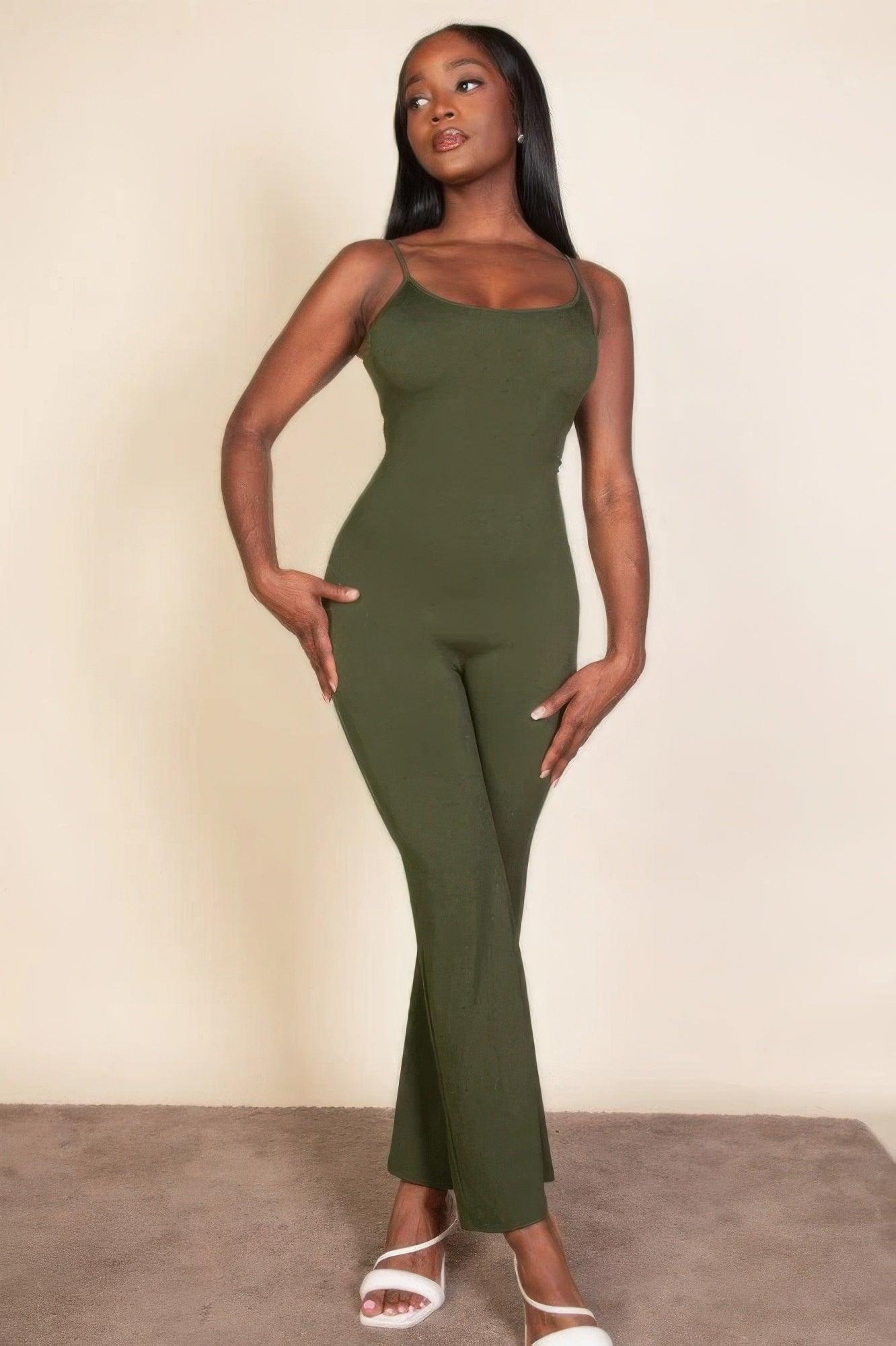 Ribbed sleeveless wide leg jumpsuit | Mixtshop LLC