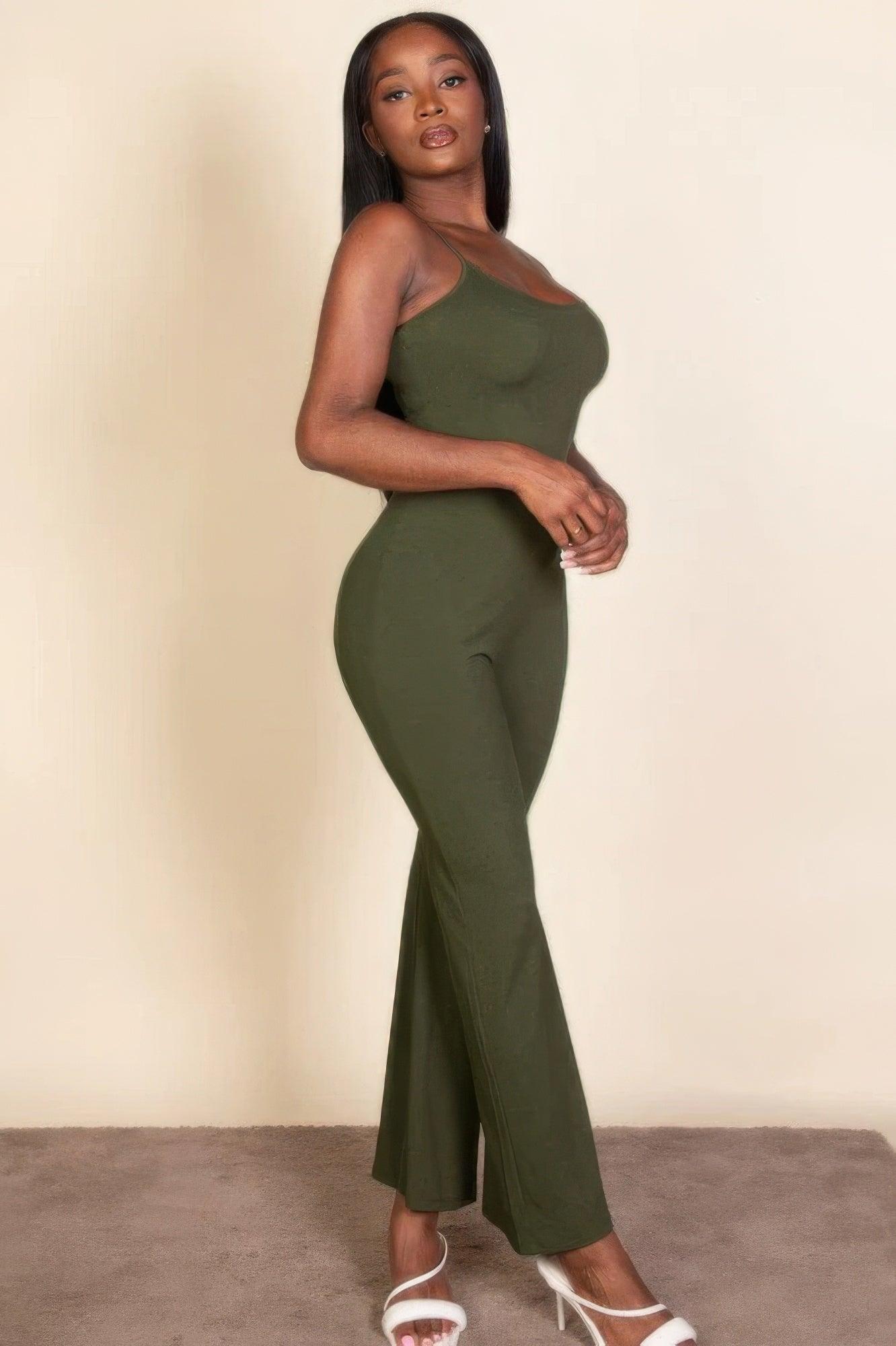 Ribbed sleeveless wide leg jumpsuit | Mixtshop LLC