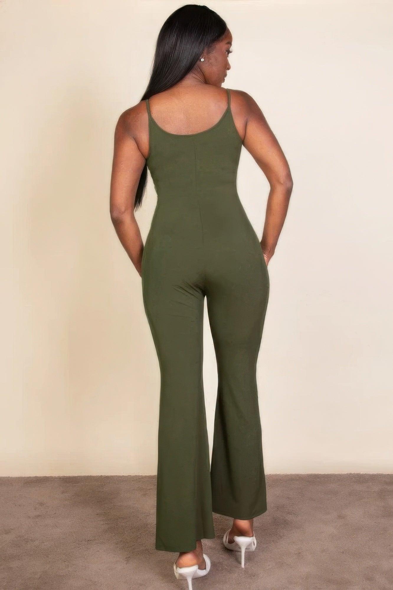 Ribbed sleeveless wide leg jumpsuit | Mixtshop LLC