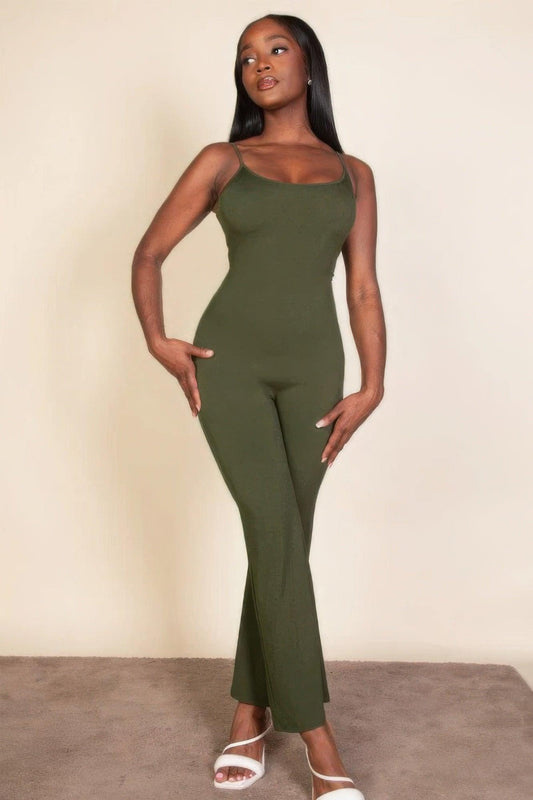 Ribbed sleeveless wide leg jumpsuit | Mixtshop LLC