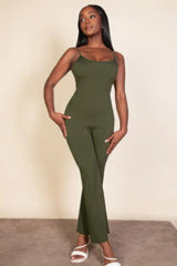 Ribbed sleeveless wide leg jumpsuit | Mixtshop LLC
