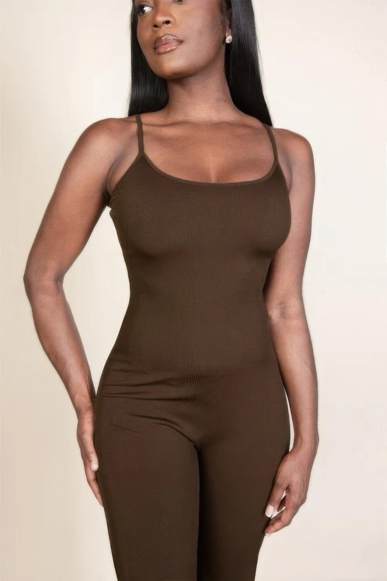 Ribbed sleeveless wide leg jumpsuit | Mixtshop LLC