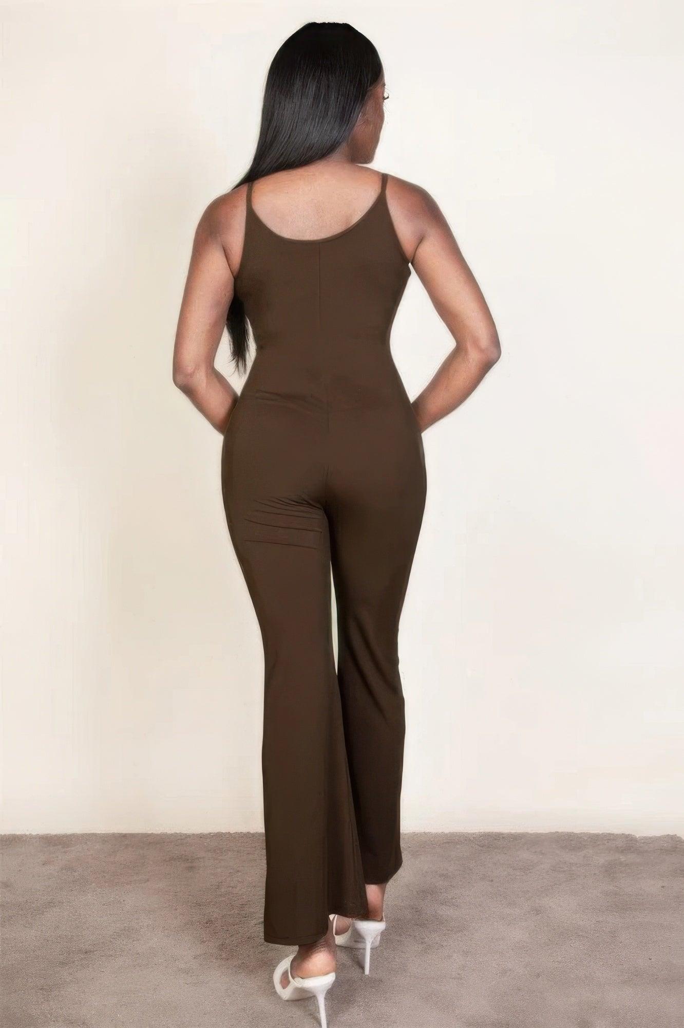 Ribbed sleeveless wide leg jumpsuit | Mixtshop LLC