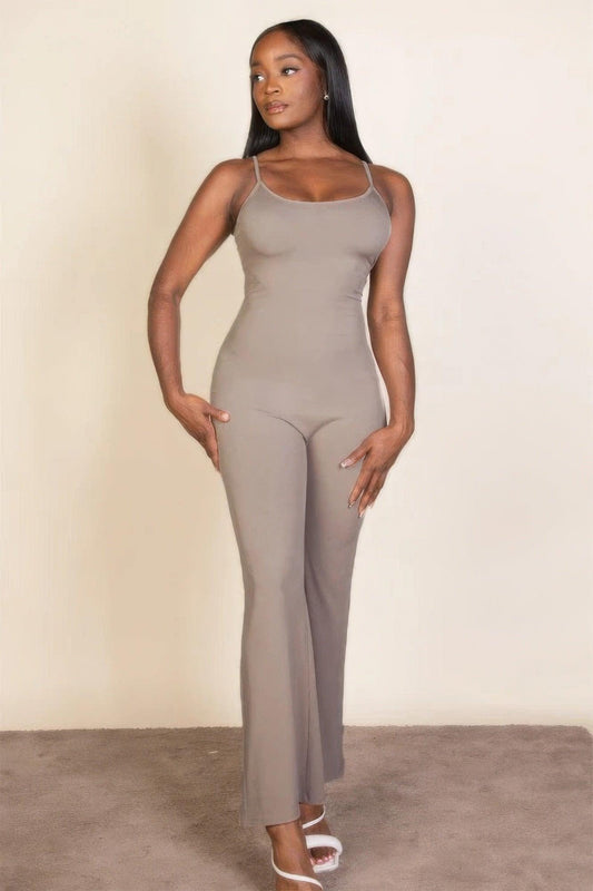 Ribbed sleeveless wide leg jumpsuit | Mixtshop LLC