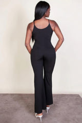 Ribbed sleeveless wide leg jumpsuit | Mixtshop LLC