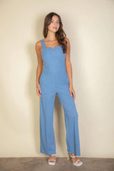 Notched neck cami jumpsuit | Mixtshop LLC