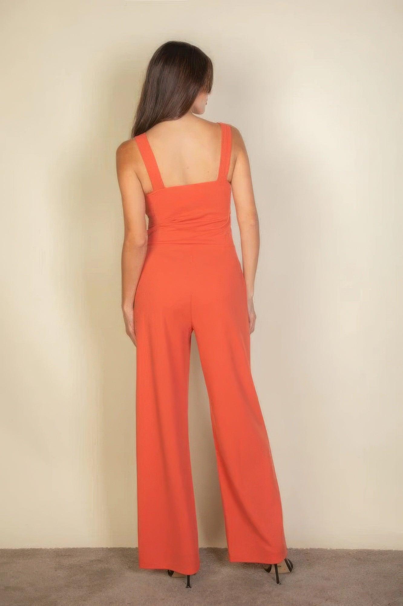 Notched neck cami jumpsuit | Mixtshop LLC