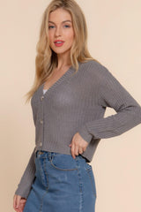 Long slv v-neck sweater cardigan | Mixtshop LLC