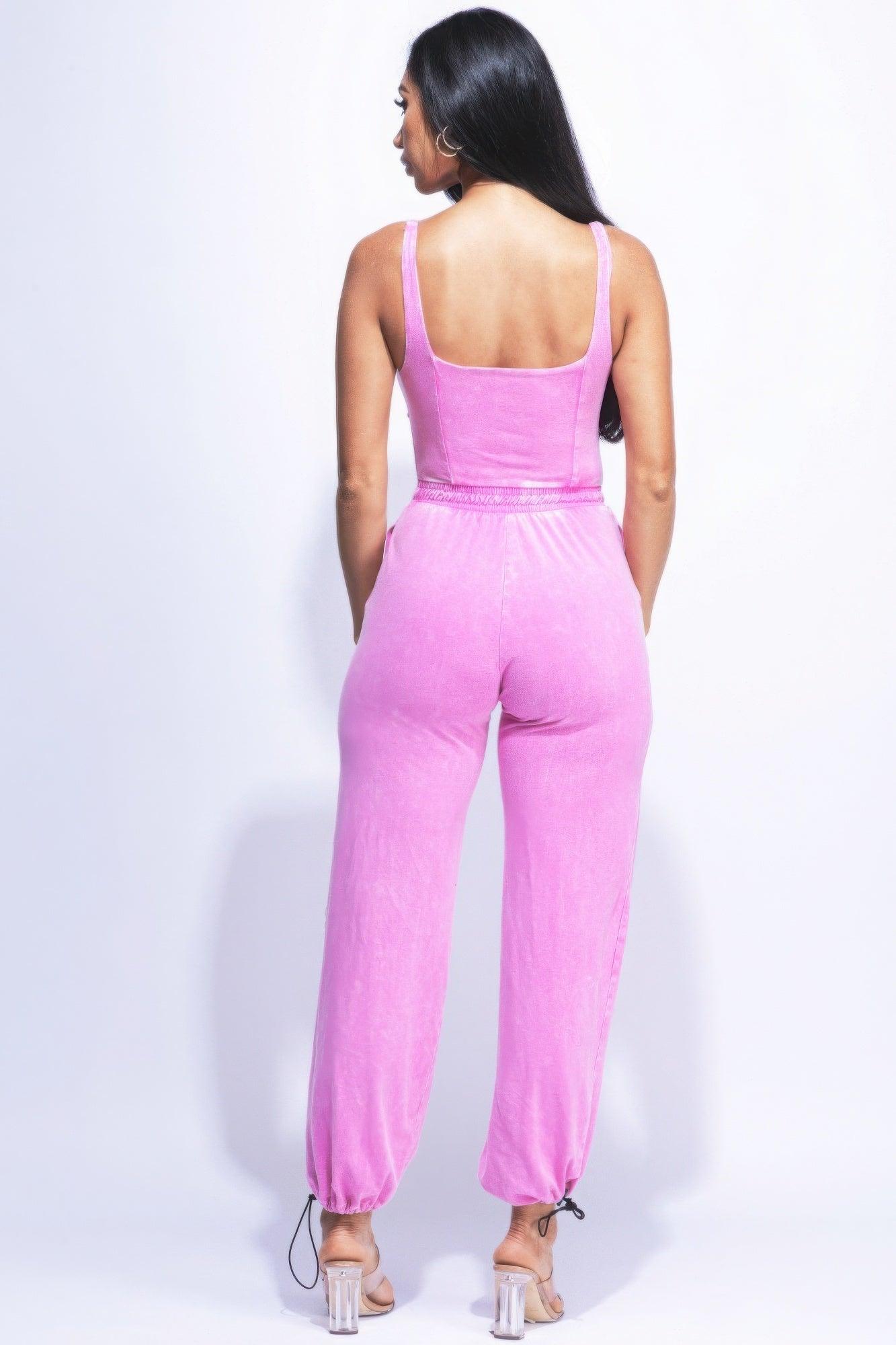 Washed Jumpsuit With Adjustable Ankle | Mixtshop LLC