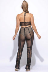 Halter Top Ruched Pants Set | Mixtshop LLC
