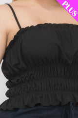 Plus Size Tiered Shirred Body Crop Top | Mixtshop LLC