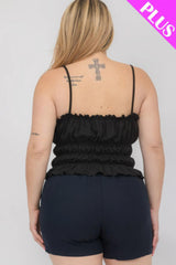 Plus Size Tiered Shirred Body Crop Top | Mixtshop LLC