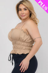 Plus Size Tiered Shirred Body Crop Top | Mixtshop LLC