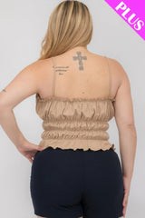 Plus Size Tiered Shirred Body Crop Top | Mixtshop LLC