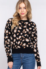 Long Slv Animal Jacquard Sweater | Mixtshop LLC