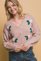 Mid cropped flower cardigan | Mixtshop LLC