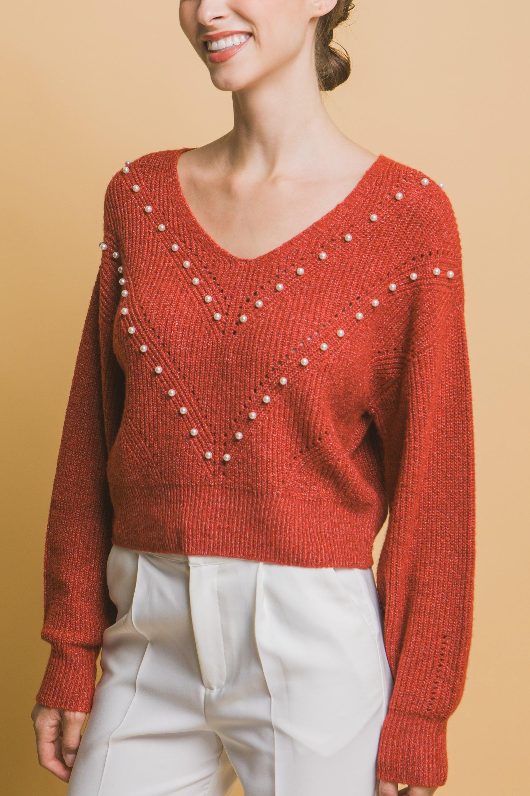 Pearl details sweater | Mixtshop LLC