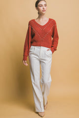 Pearl details sweater | Mixtshop LLC