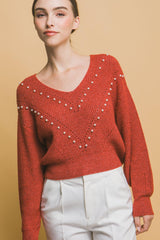 Pearl details sweater | Mixtshop LLC
