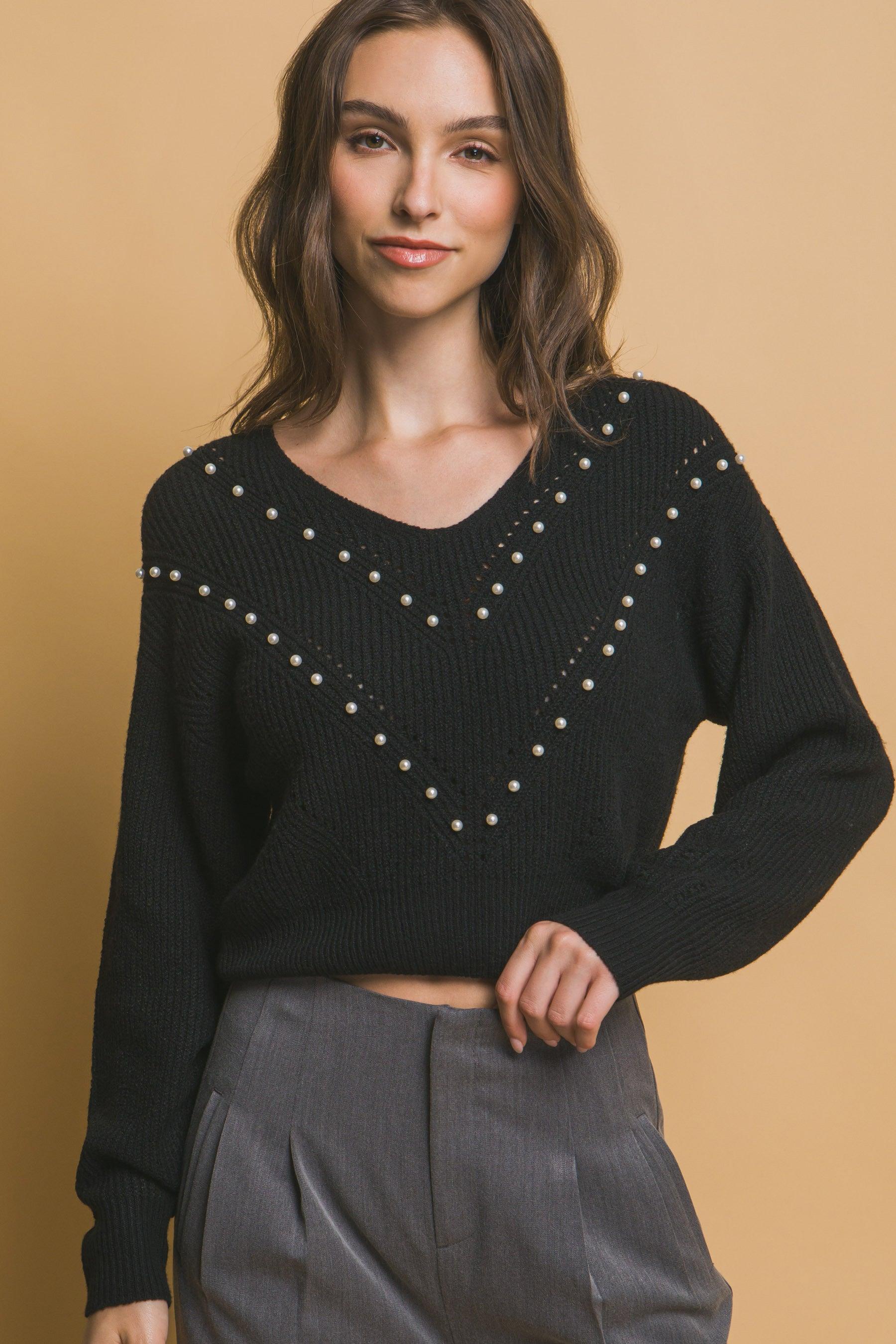 Pearl details sweater | Mixtshop LLC