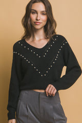 Pearl details sweater | Mixtshop LLC