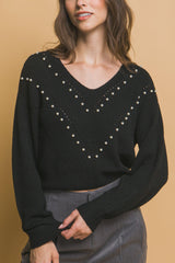 Pearl details sweater | Mixtshop LLC