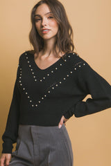 Pearl details sweater | Mixtshop LLC