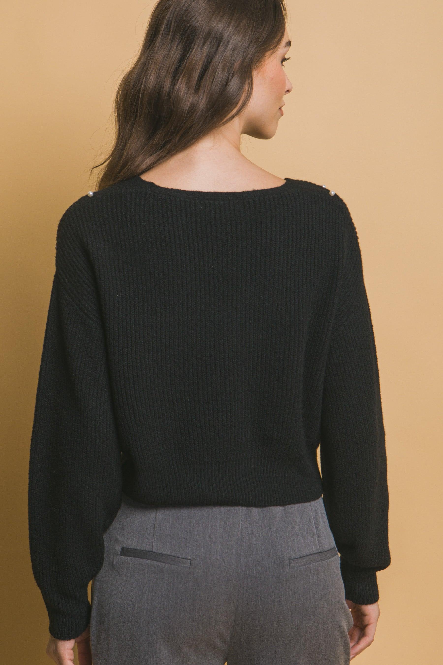 Pearl details sweater | Mixtshop LLC