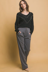 Pearl details sweater | Mixtshop LLC