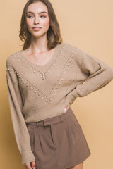 Pearl details sweater | Mixtshop LLC