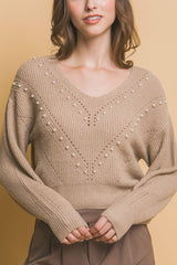 Pearl details sweater | Mixtshop LLC