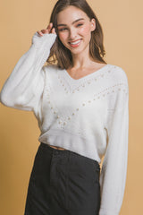 Pearl details sweater | Mixtshop LLC