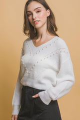 Pearl details sweater | Mixtshop LLC