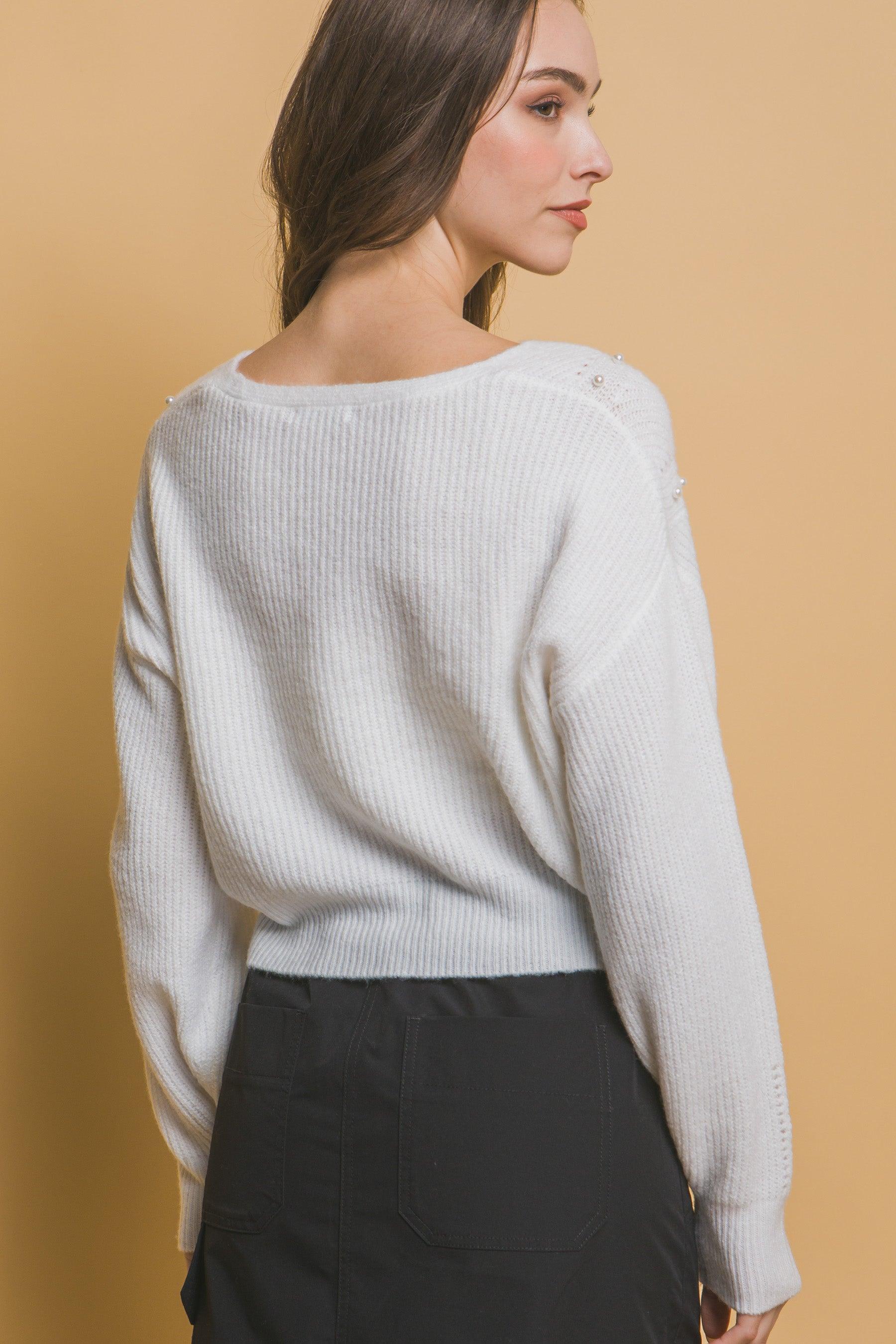Pearl details sweater | Mixtshop LLC