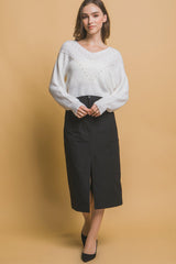 Pearl details sweater | Mixtshop LLC