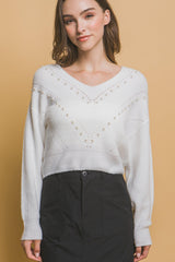Pearl details sweater | Mixtshop LLC