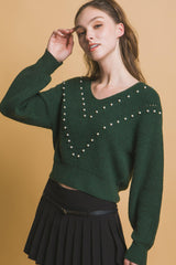 Pearl details sweater | Mixtshop LLC